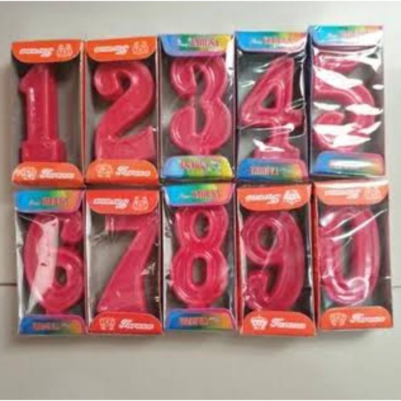 Lilin Angka Warna Merah [Eceran]