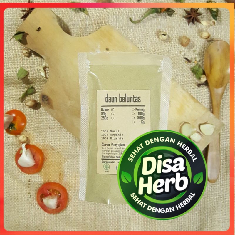 

DAUN BELUNTAS BUBUK 500gr - Pluchea indica- MURNI - JSR - REMPAH