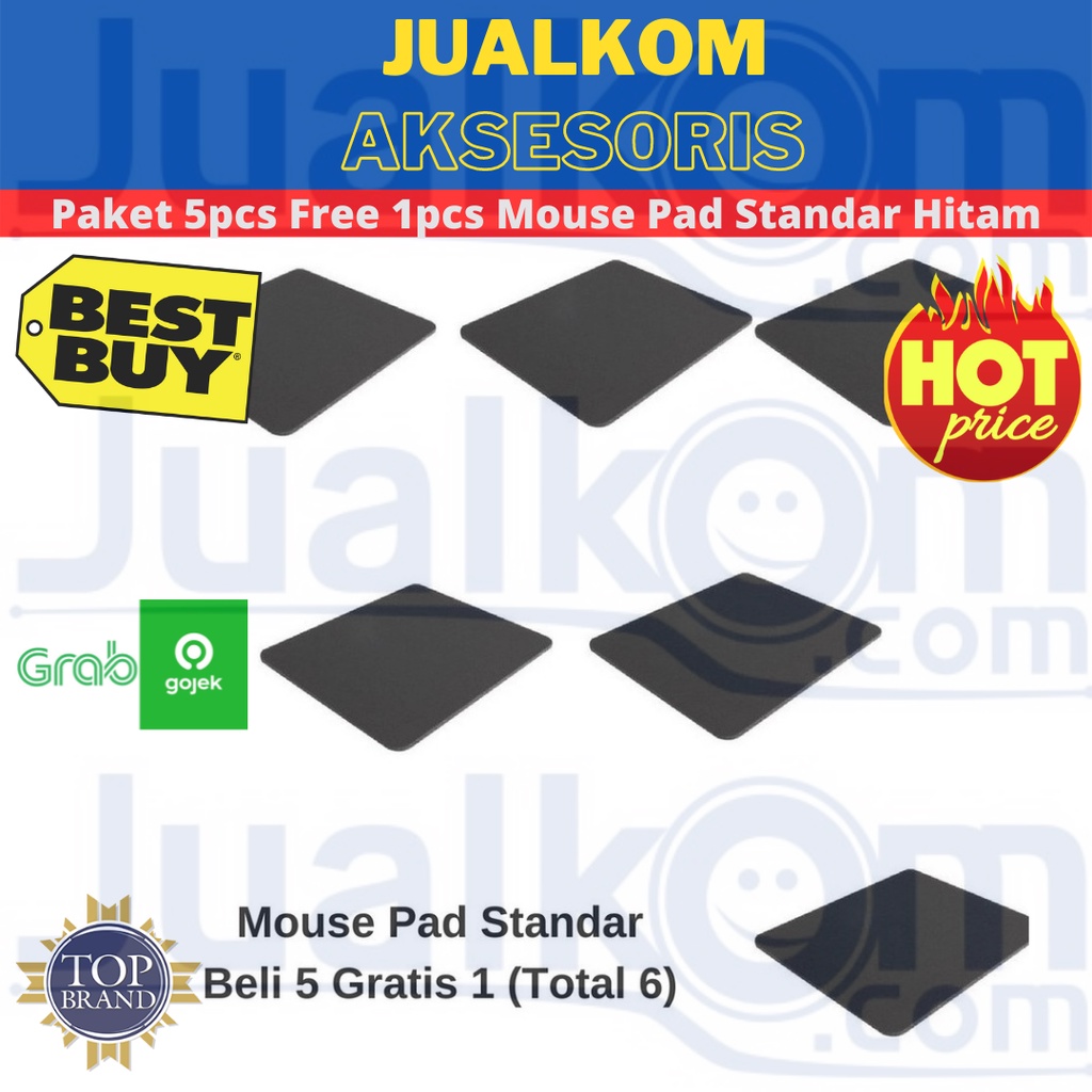 Paket 5pcs Free 1pcs Mouse Pad Standar Hitam