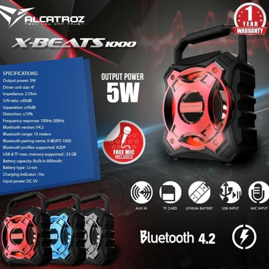 Speaker Bluetooth Alcatroz X-Beats 1000