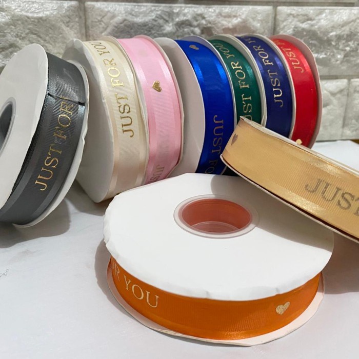 

JUST FOR YOU RIBBON 1 METER LEBAR 2.5 CM CAKE BOX WRAPPER GIFT WRAPPER DEKORASI PITA BOX