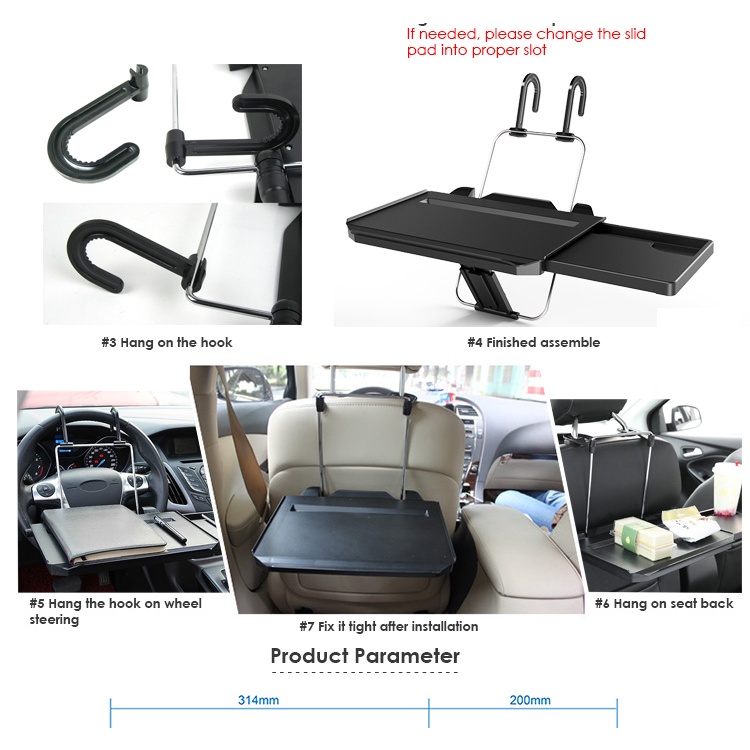 Meja Mobil Belakang Depan / Meja Lipat Laptop dan Makan Mobil / Car Desk Drawer