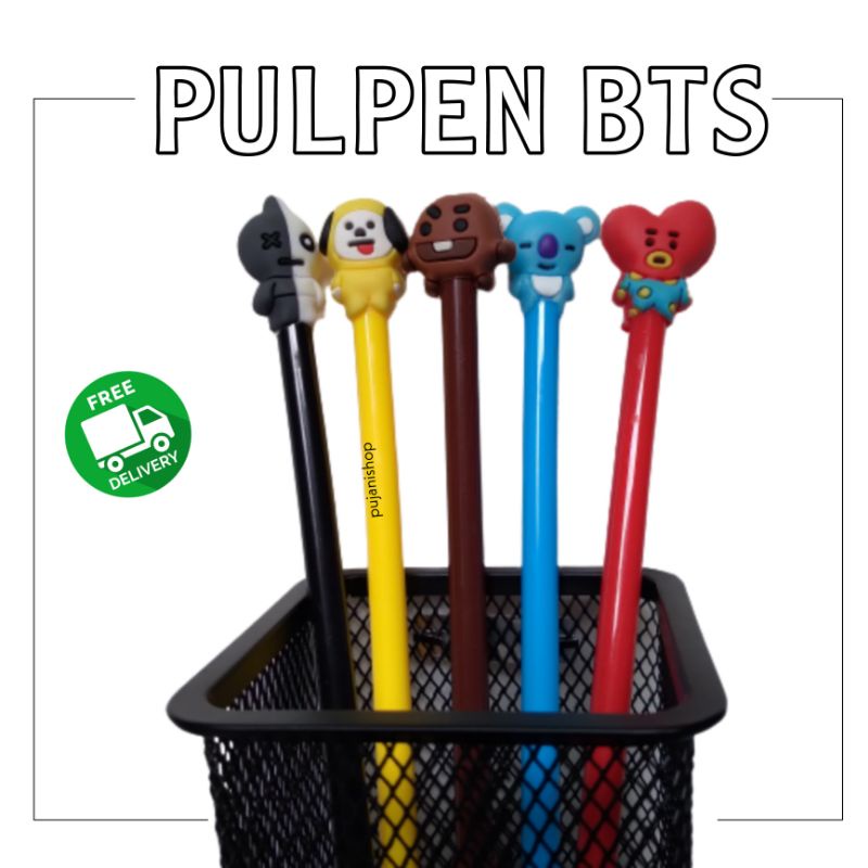 

PULPEN GEL BTS BT21 / BOLPOINT GAMBAR KOREA / BOLPEN MOTIF LUCU