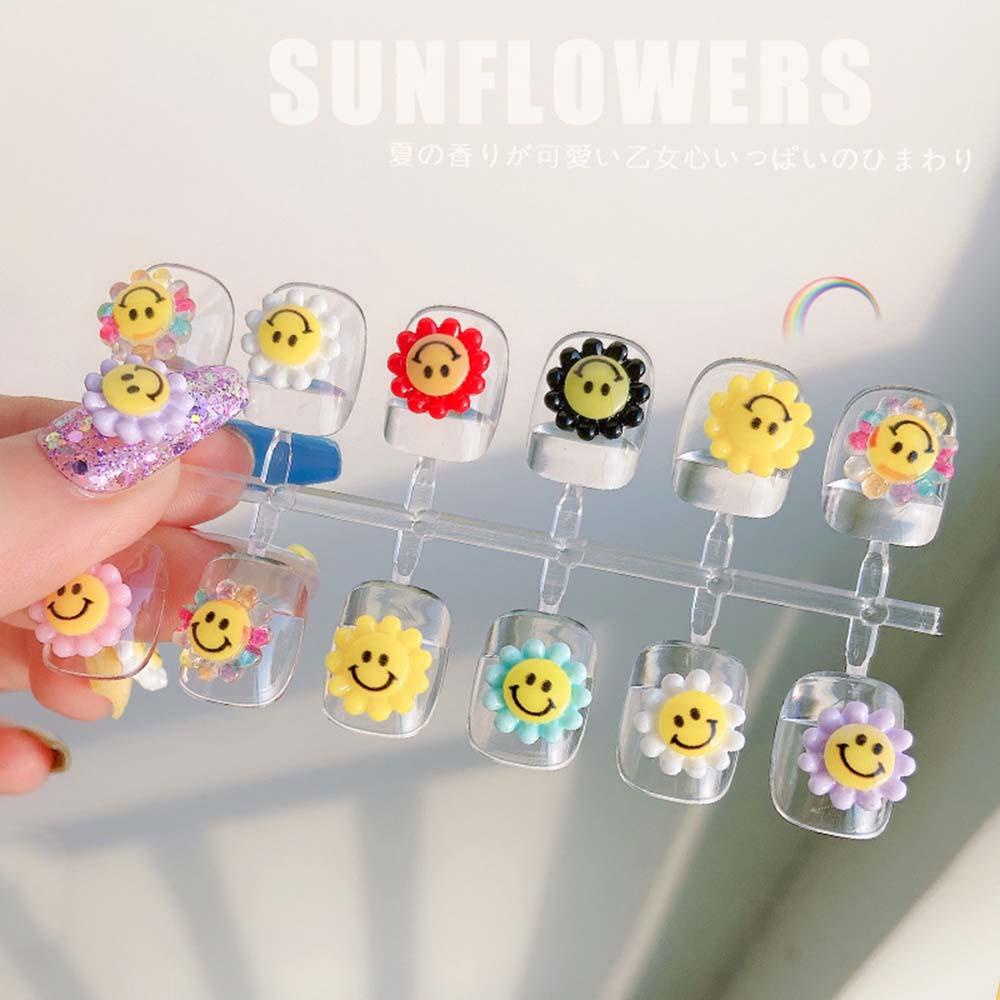 Mxbeauty Nail Art Smiley Face Perhiasan Warna-Warni Lucu Kartun DIY Aksesoris Kuku