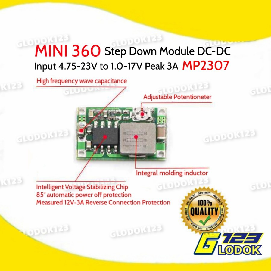 Mini 360 DC DC Step Down Buck Converter Modul Power DC MP2307