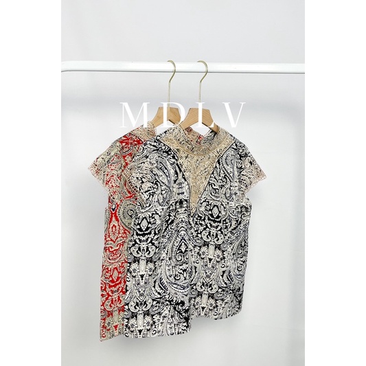 MDLV ~ 0151# Cinzia Embroidered Top Atasan Blouse Import