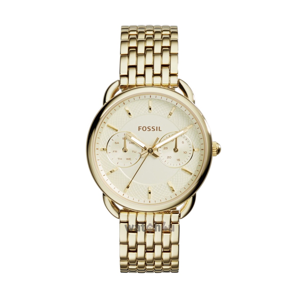 Jam Tangan Wanita ES3714 Tailor Multifunction Gold Dial Gold Stainless Steel