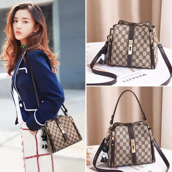 Tas Selempang Wanita Terlaris / Tas Import / Slingbag Elizabeth - abu