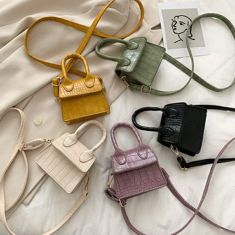 Arifirn Sling Bag Croco - Wanda Nellie Tas Selempang Mini  Wanita