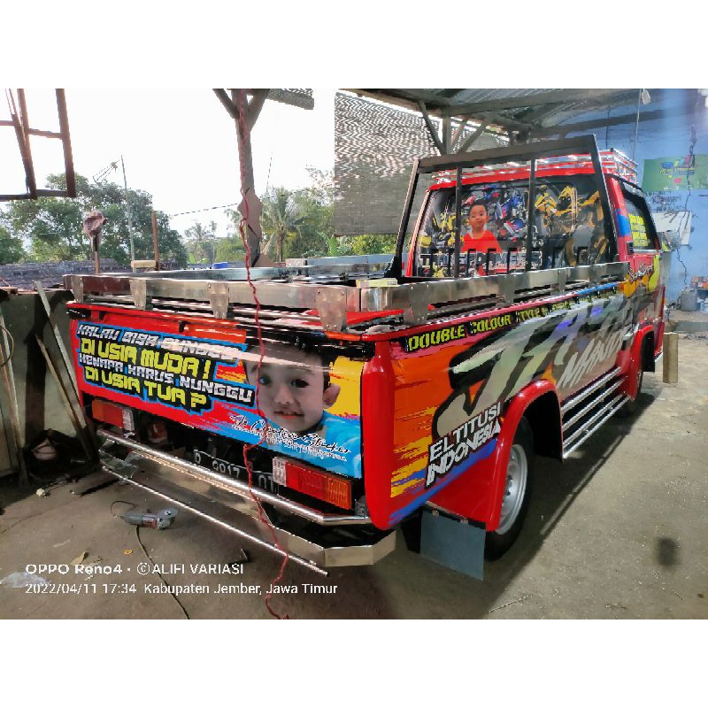 Bamper Bumper Bemper Belakang Stainlees Minimalis For PickUp L300 Grandmax Colt TSS 120 Carry Futura
