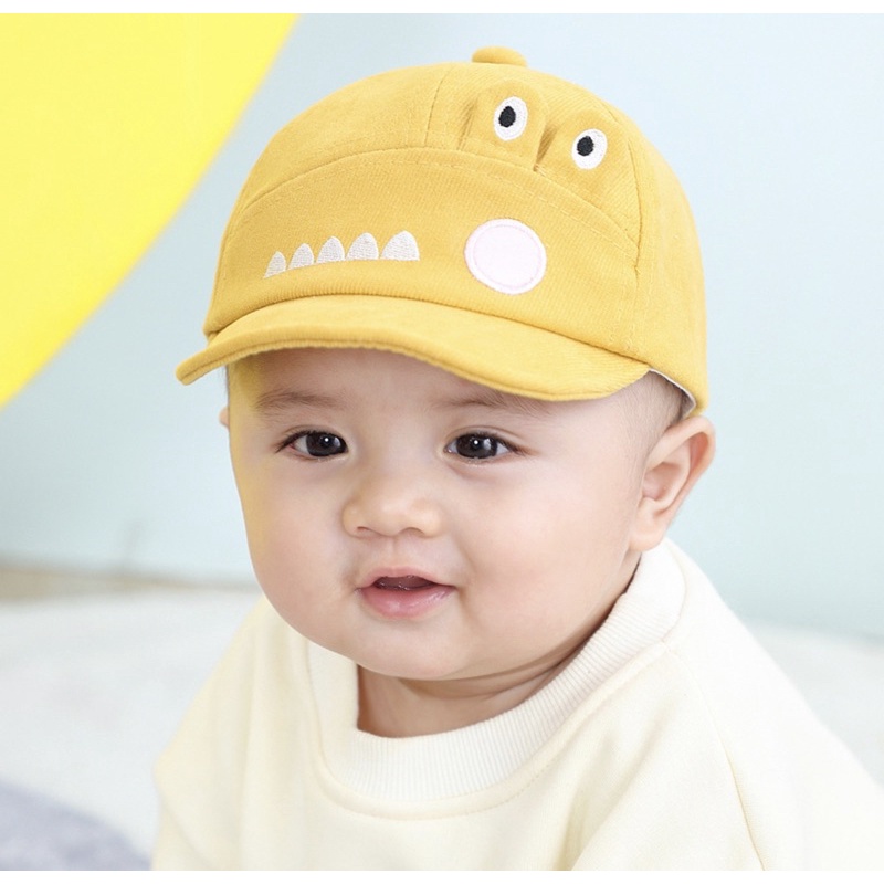 Topi Baseball Anak Bayi Model Crocodile Import / Baby Baseball Hat-Yellow