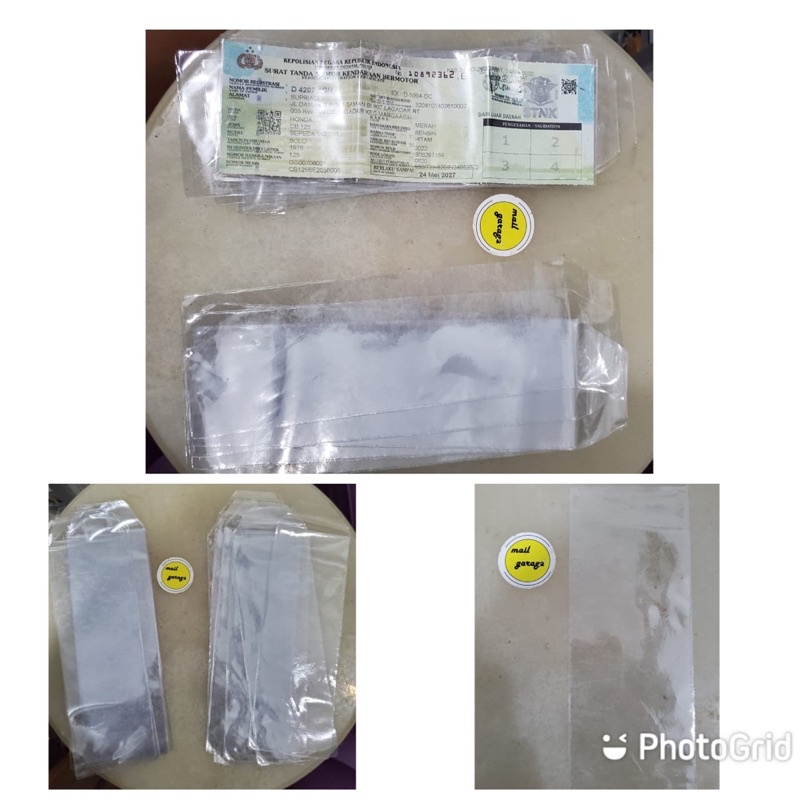 

Cover sampul STNK plastik pelindung surat STNK Kendaraan