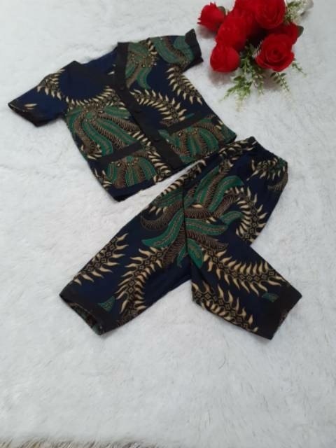 Baju Setelan Batik Piyama Anak Bayi Balita Cewek Cowok Lucu Dan Adem Banget Kekinian