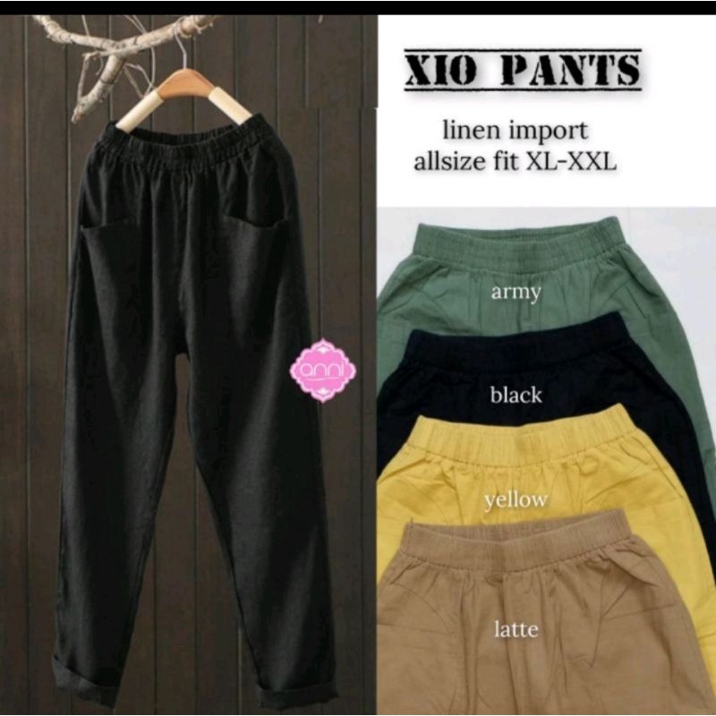 XIO PANTS/CELANA PANJANG WANITA/ LINEN PANTS /BAGGY LINEN