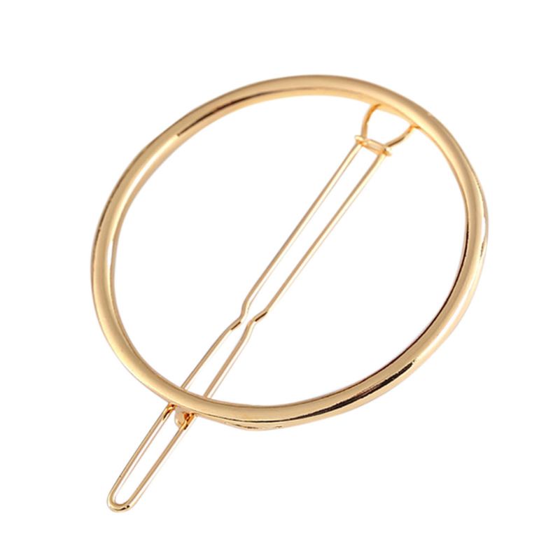 Siy 1pc Jepit Rambut Bobby Pin Bentuk Geometri Bulat Hollow Bahan Metal Alloy Untuk Wanita