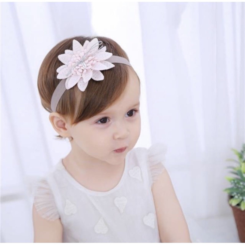 Bandana Bayi Model Teratai / Baby Flower Headband 1