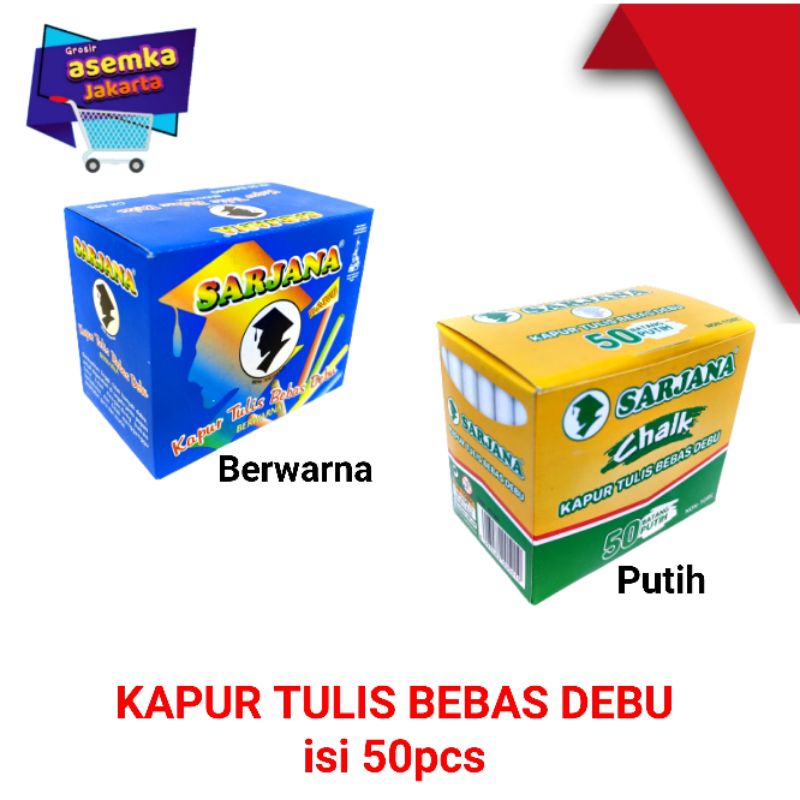 

Kapur tulis bebas debu kapur tulis sarjana kapur papan tulis isi 50pcs