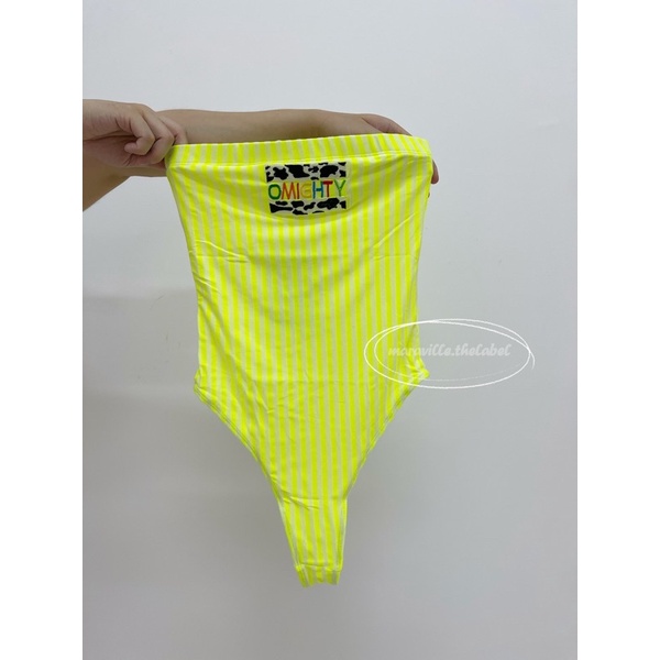 tube cow logo neon green lime bodysuit ✨