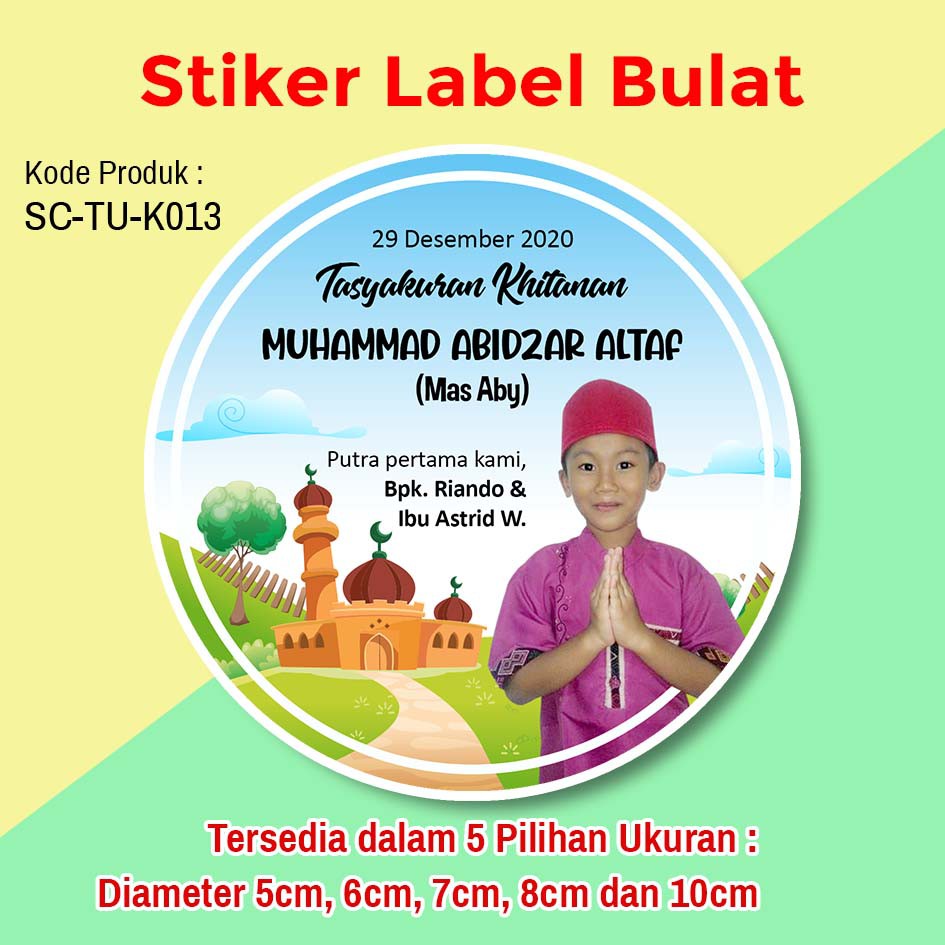 

Stiker Label Khitanan Anak Tumpeng Mini Souvenir Sticker Sunat Supit