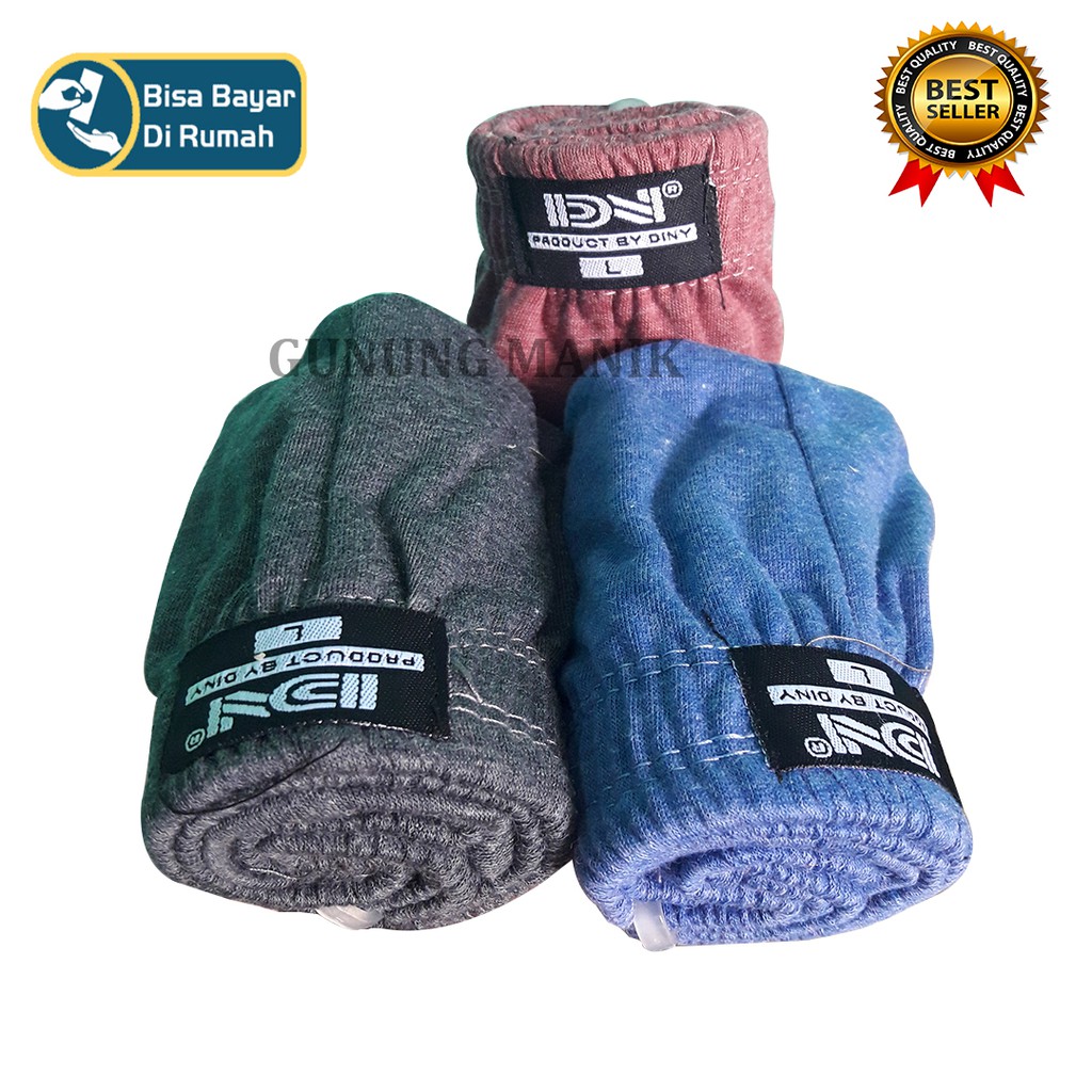celana dalam murah pria isi 3 pcs 1 box diny pria size M.L.XL bahan katun menyerap keringat