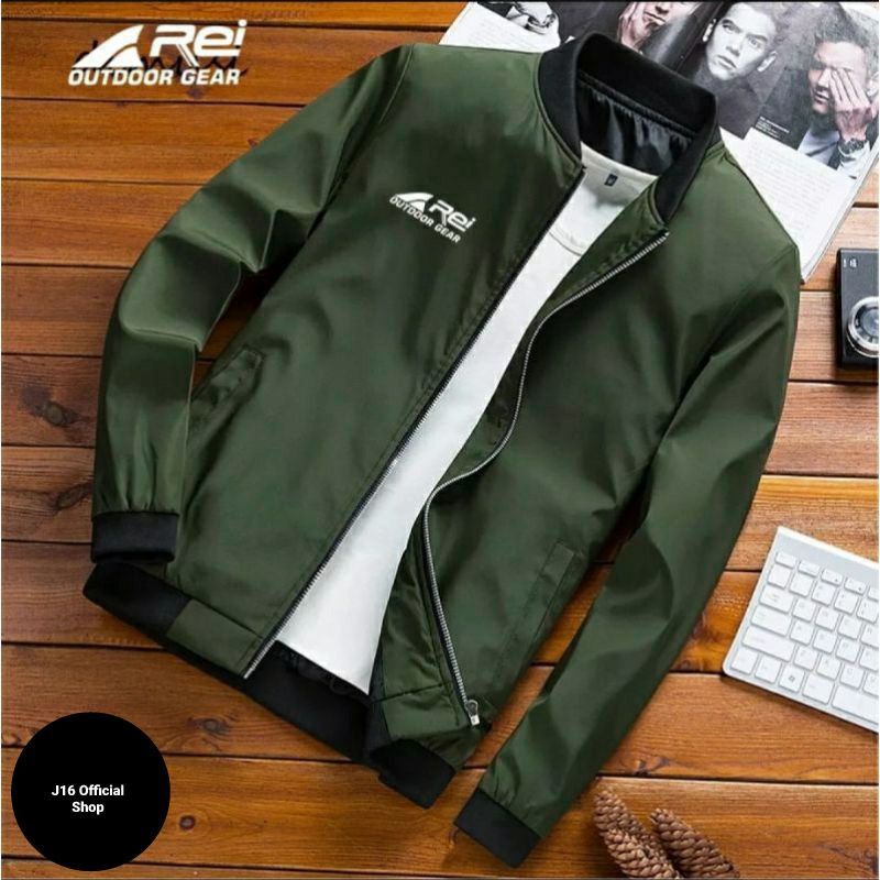 Jaket Bomber Kasual Pria Wanita | Jaket Semi Anti Air Musim Dingin Premium OUTDOOR REI