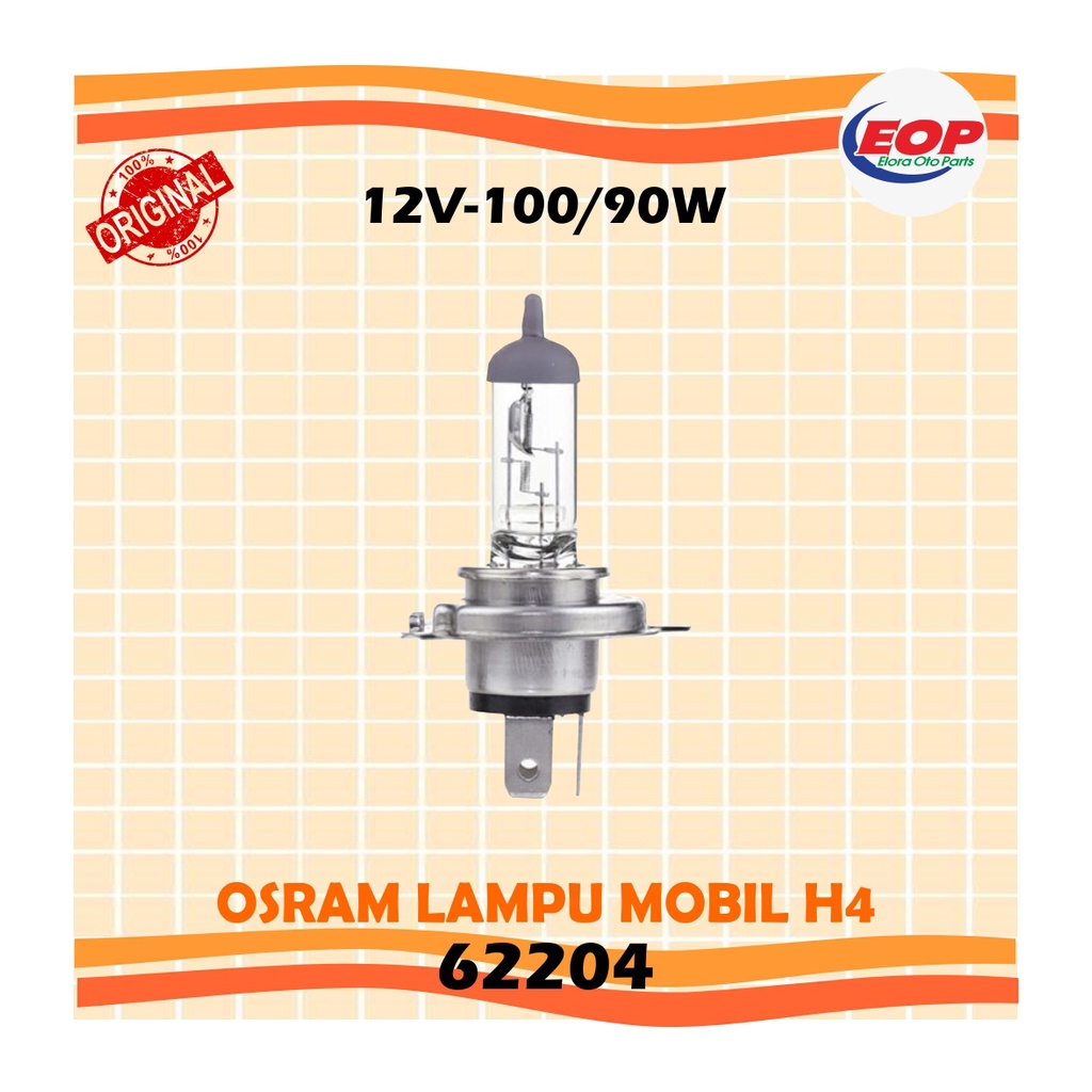 Osram Lampu Mobil H4 Standard Bilux 12V 100/90 W Original 62204