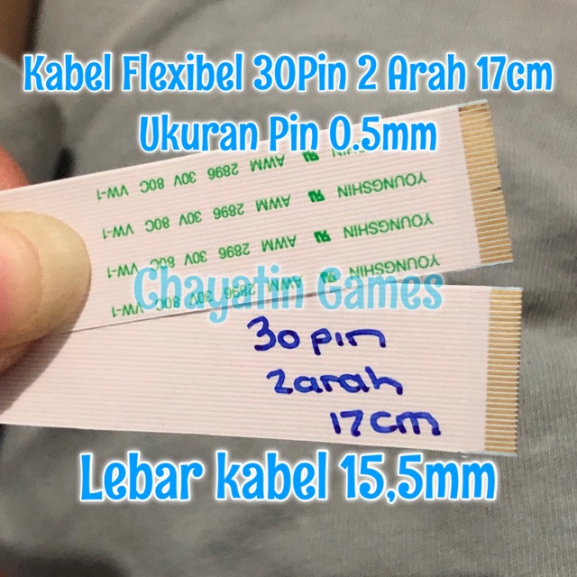 Kabel Flexibel 30 Pin Halus 2 Arah Panjang 17cm - Ukuran Pin 0,5mm