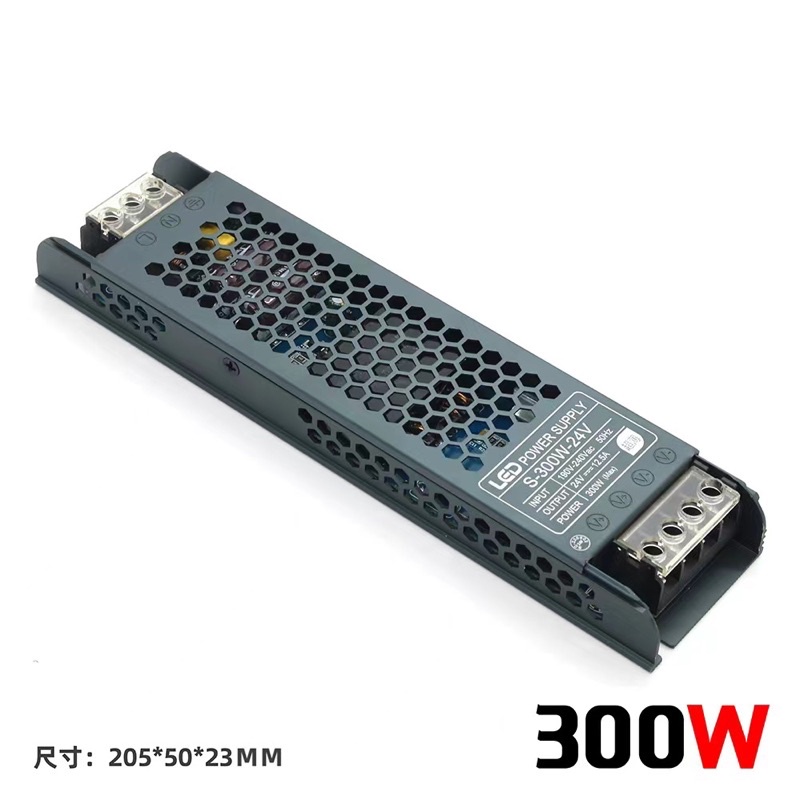 LED Power Supply Black Edition Slim Tipis 24v 100w 200w 300w 400w | Adaptor Trafo 24v Hitam kecil