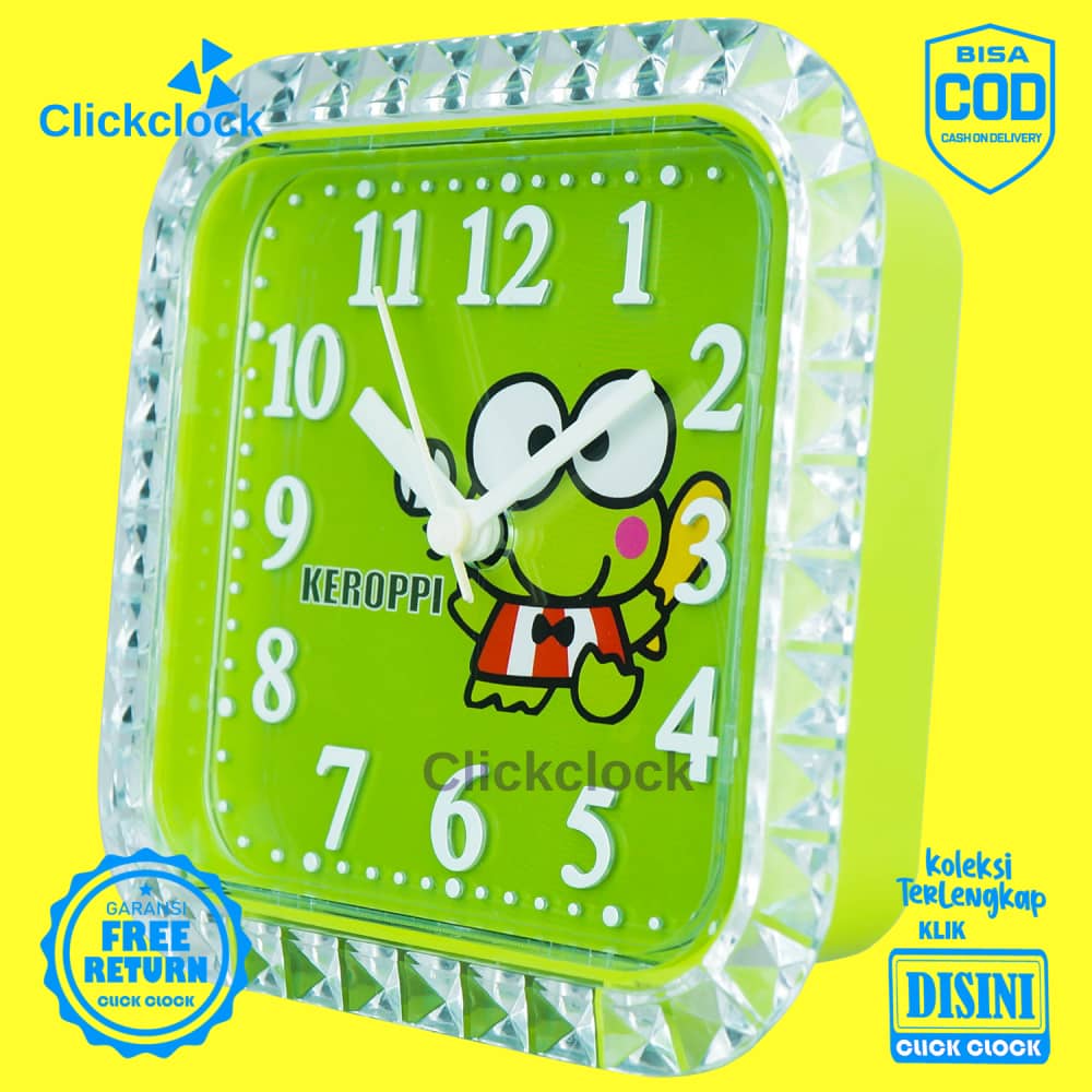 Jam Weker Quartz Dekorasi Meja Mickey Mouse Hello Kitty Doraemon F92 Kecil Unik Bagus Step Movement