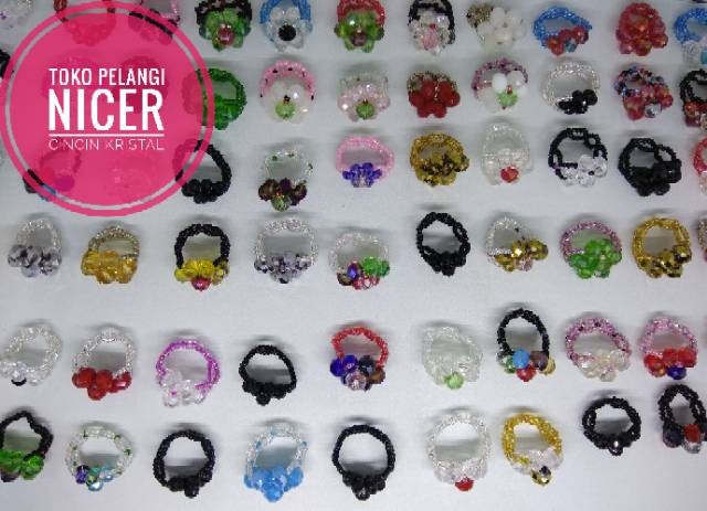 Cincin Kristal Cincin Manik Cincin Payet Cincin Bunga Cincin Handmade Murah