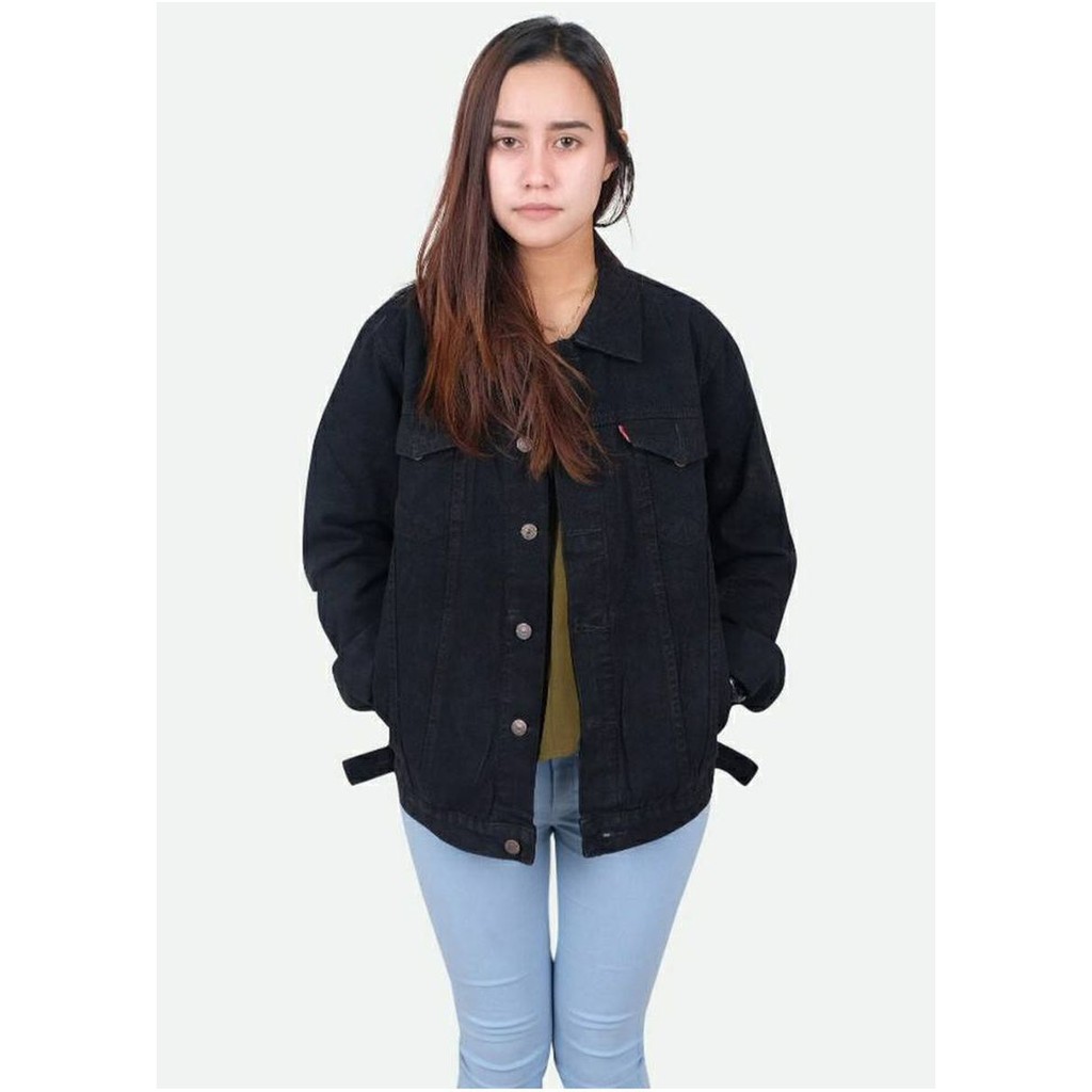 Jaket Big Size | Jaket Jeans Premium Wanita Bioblitz Biowash Sandwash - Jaket Jumbo Jeans Oversize