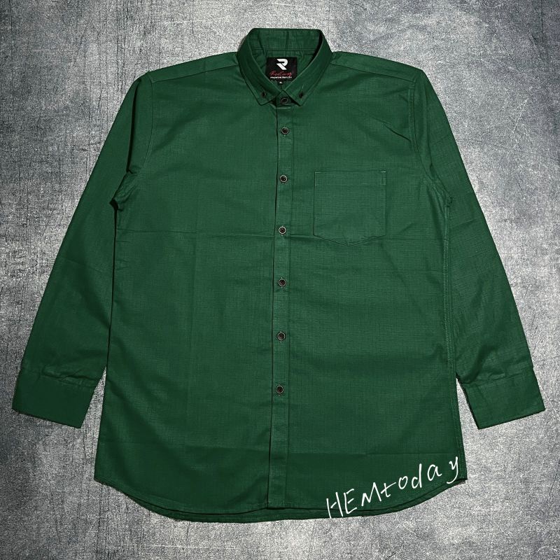 KEMEJA POLOS PRIA LENGAN PANJANG WARNA HIJAU HEM PRIA KEMEJA DISTRO KEMEJA KANTOR PREMIUM LENGAN PAN