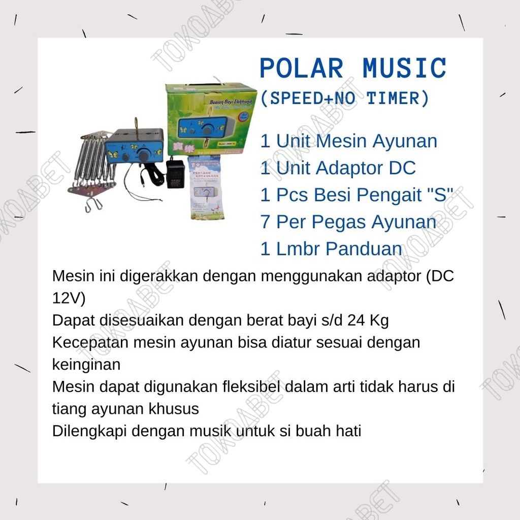 PAKET ELEKTRIK  Tiang EPOXY NEW DESIGN Mesin POLAR lengkap Kain Kelambu Warna#TOKOABET