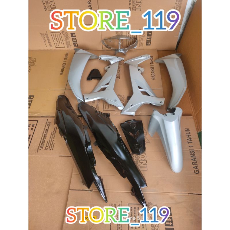 BODY HALUS FULL SET VEGA R NEW SILVER HITAM POLOS