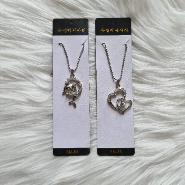 Promo Buy 1 get1 Kalung silver love Aksesoris wanita necklace dolphin