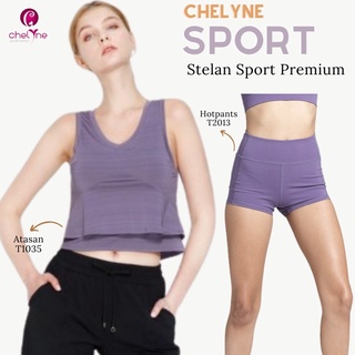 Chelyne Atasan Olahraga T1035 + Hotpants Sport T2013 SET Sport Premium -  Bisa Beli Stelan Atau Tunggal
