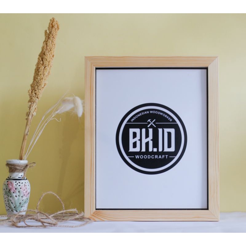 Bingkai Pigura Frame foto kayu 5r minimalis tanpa kaca