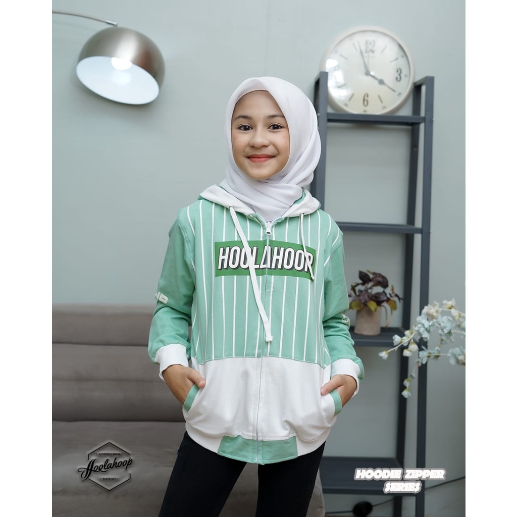 JAKET ANAK HOODIE ZIPPER UNISEX USIA 4-12 TAHUN