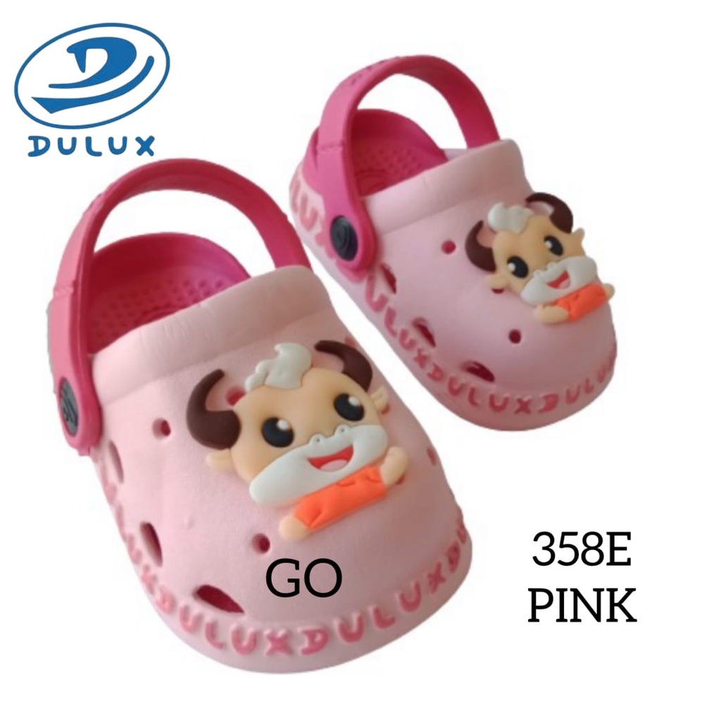 gof DULUX 358ED MOW PAO Sandal Anak Lucu Motif Sapi l Sandal Baim Karet Empuk