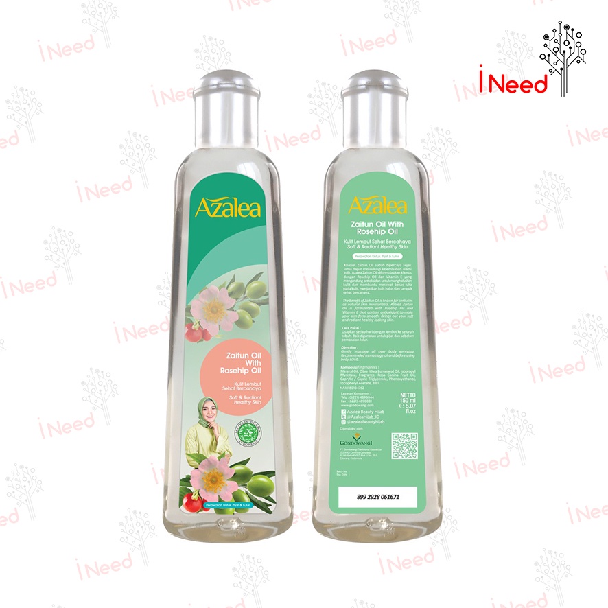 (INEED) AZALEA Zaitun Oil with Rosehip Oil / Habbatussauda / Deep Hydration Rose Water 75ml 150ml