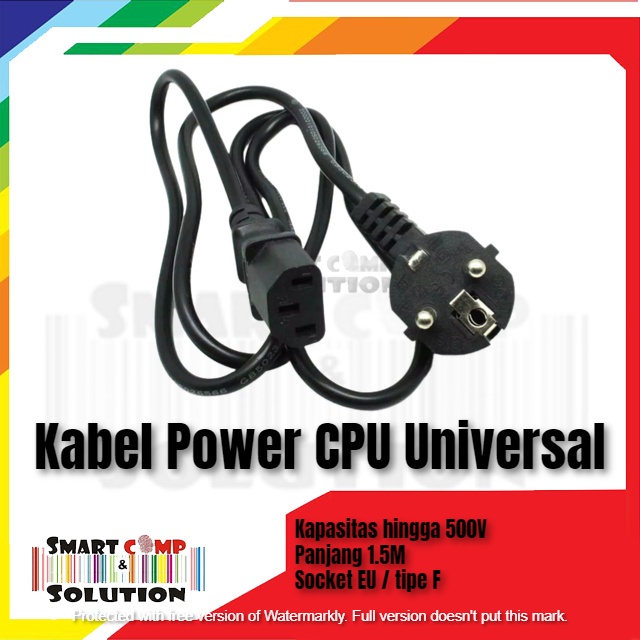 Kabel Power Universal Elektronik CPU / PSU / Komputer / Adaptor Printer 1.5M