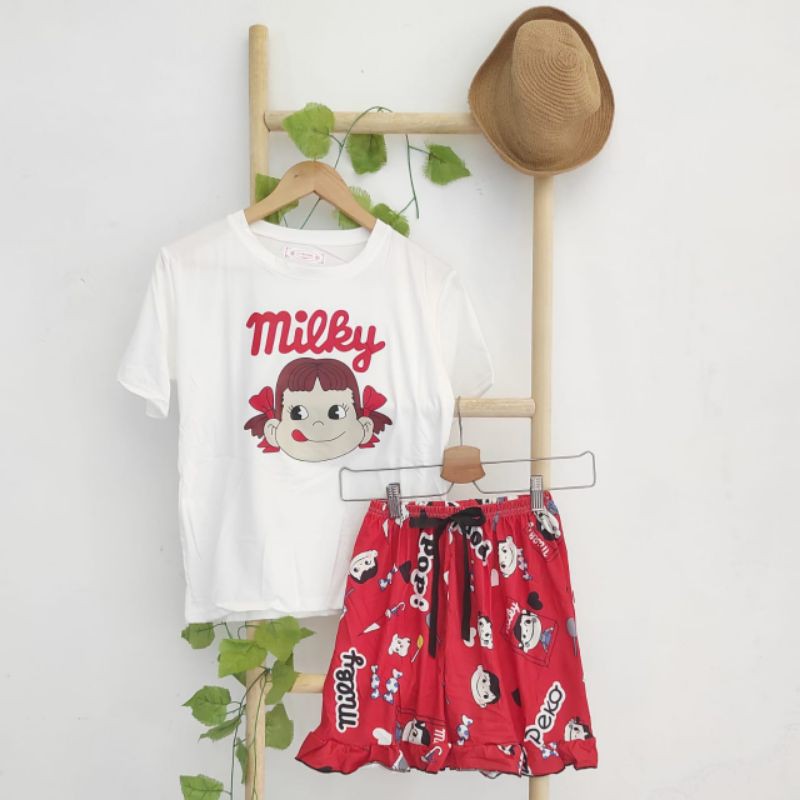 COD free kalung milky peko sleep wear / baju tidur import / baju tidur lucu / baju tidur murah