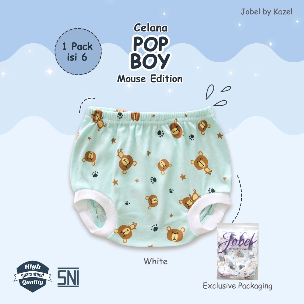 Jobel Celana Pop Bayi Girl &amp; Boy - Celana Dalam Anak Bayi isi 6