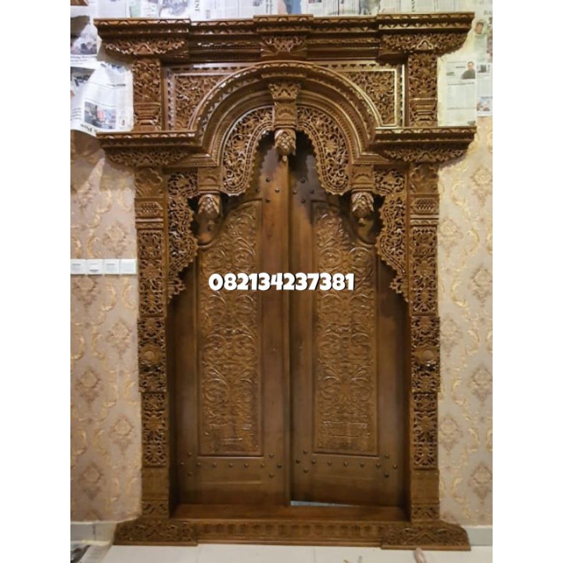Gebyok Gapura 3 Dimensi | Gebyok Kudus | Gebyok Kerawangan | Gapura Ukir Jati | Gapura 2 Meter