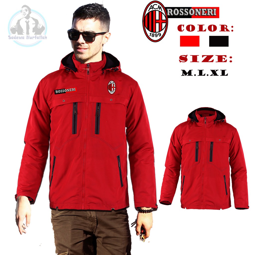 Climber Jacket ac miln Rosoneri Waterproof  Terbaru hoodie