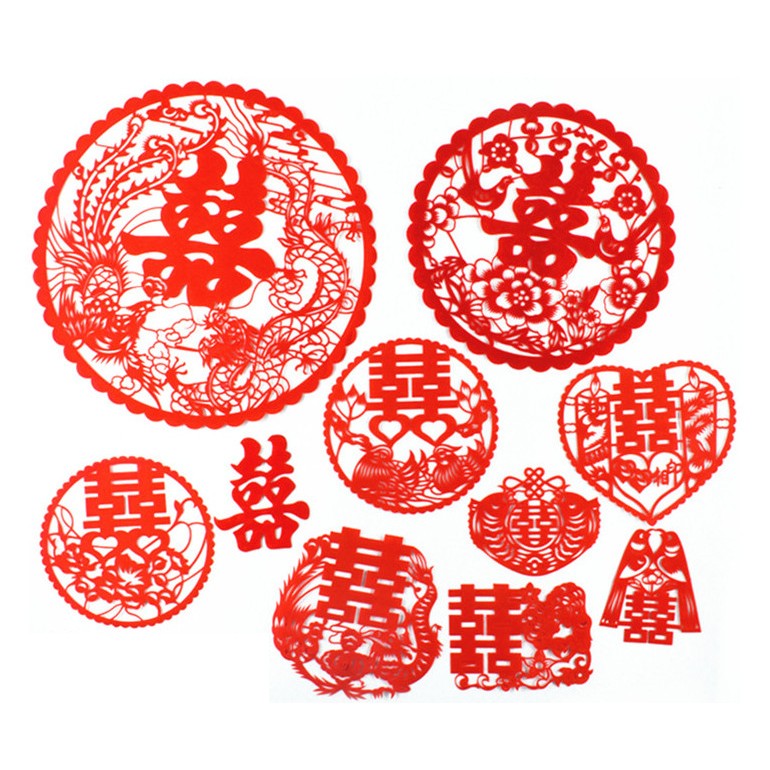 

Shuang Xi Double Happiness Ala Chinese Mix Papercut YSM 20-25pcs Ready