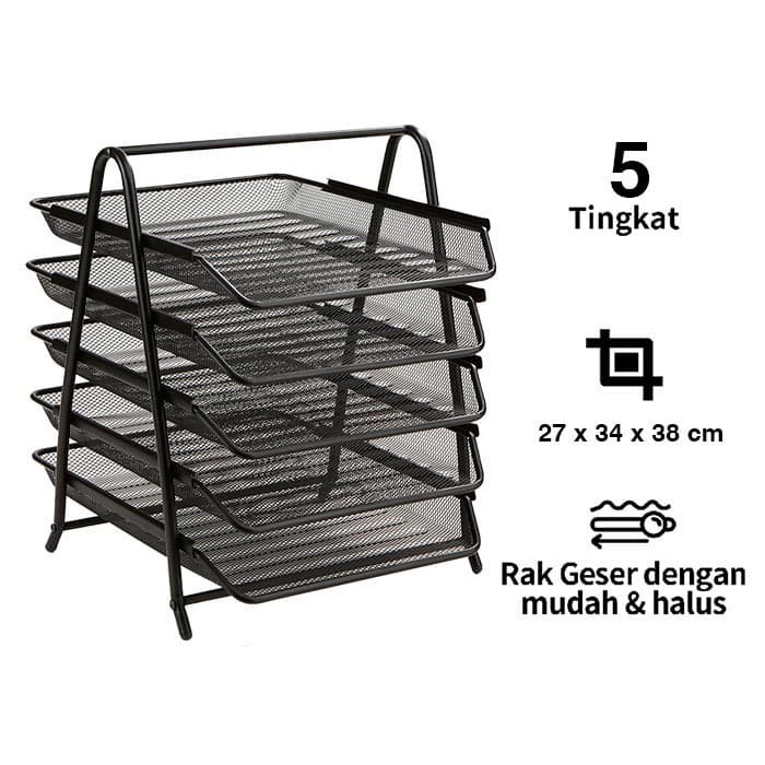 Jual DOCUMENT TRAY 5 TINGKAT / RAK BESI DOKUMEN / TEMPAT DOKUMEN