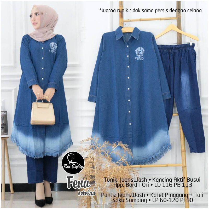 fena set jeans wanita xxl/setelan jeans wanita premium/jeans fashion wanita terbaru/setelan jeans ju