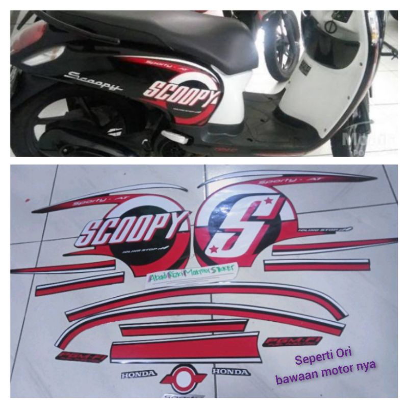 Striping Lis Stiker Honda Scoopy Hitam 2015 hitam fullset Mirip ori bawaan motor nya