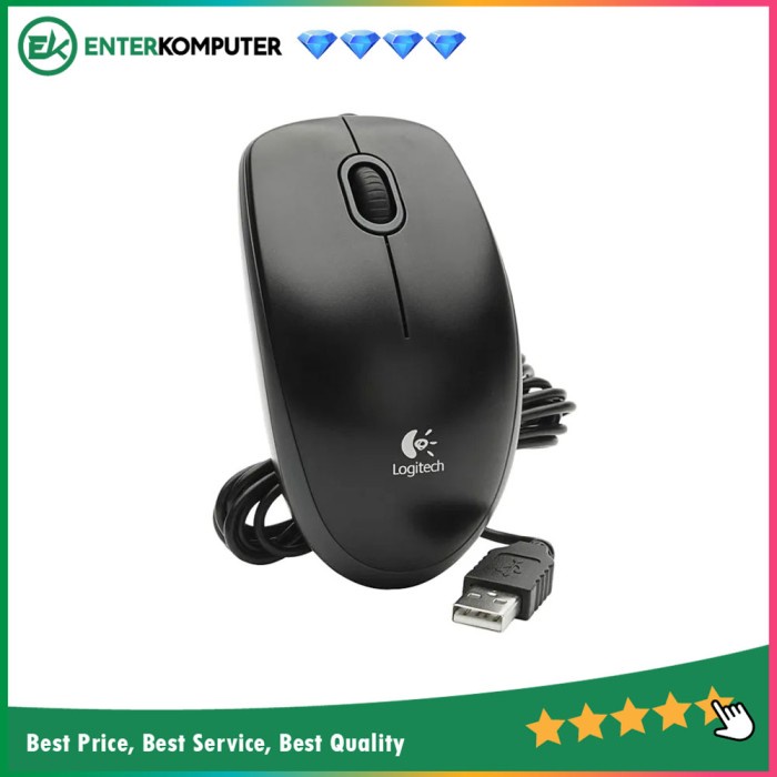 Logitech B100 Optical Mouse USB - Black